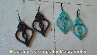 Macrame earring tutorial  Macramotiv [upl. by Eibbor]