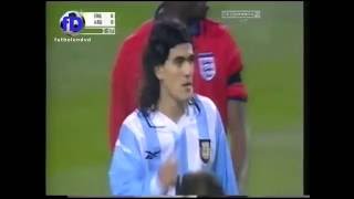 England v Argentina 2000 quotFriendlyquot not so friendly Becks vs Batigol [upl. by Roland]