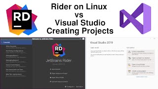 Rider on Linux Vs Visual Studio  Creating Projects [upl. by Eesak369]