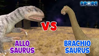 Allosaurus vs Brachiosaurus  Carnivore Dino vs Herbivore Dino S1E7  SPORE [upl. by Atoiyanap]