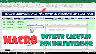 Macro para dividir cadenas con delimitador [upl. by Thalia]