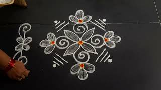 simple rangoli design 51dots small beautiful kolam daily muggulu Anusworld [upl. by Lynch]