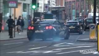 ARAB NISSAN GTR  CRAZY DRIFT IN LONDON TITANIUM STRAIGHT PIPES [upl. by Rashidi]