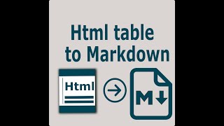 Html Table To Markdown [upl. by Pazit]