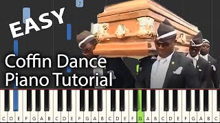 Coffin Dance PIANO Tutorial Notes amp MIDI  EASY  ASTRONOMIA [upl. by Lattonia]