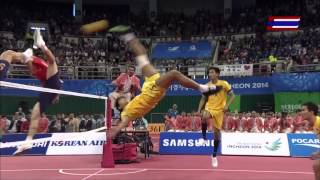 Thailand  Korea 2014 ASIAN GAMES SEPAKTAKRAW Gold Medal Match [upl. by Aynotal]