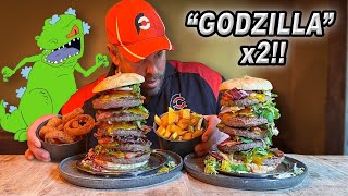 Trying To Eat TWO Belgian quotGodzillaquot Burger Challenges at Plein 12 in Dilbeek Belgium [upl. by Pallaten]