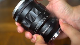 Kamlan 55mm f12 lens review with samples Fullframe and APSC [upl. by Nairde]