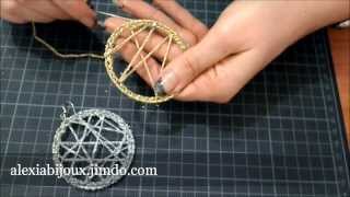 DIY  tutorial orecchino a cerchio uncinetto argento oro gioielli fai da te facile e semplice [upl. by Aerdnaid]