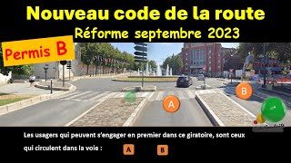 TEST Nouveau examen code de la route Nouvelles questions conformes à la réforme sept 2023 GRATUIT 49 [upl. by Atsugua]