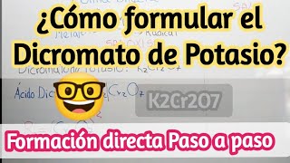 Dicromato de potasio Formulación Directa química químicainorgânica [upl. by Einnaej]