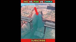 IND vs Pak😡 vs China unbelievable train bridge 🌉 challenge shorts beamngdrive BeamngShorts [upl. by Rhianon209]