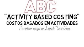 Costos ABC Empresas de Servicios Públicos [upl. by Novert]