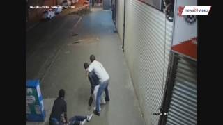 WATCH Security chase muggers make arrest in Joburg CBD [upl. by Odnalra]