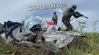 I made a GHILLIE SUIT out of TRASH almost got stepped on😂 [upl. by Neyu]