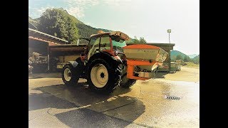 🏔 Kalzit streuen mit Lindner Geotrac 94 🚜 und Landgut Tellerstreuer [upl. by Rusert]