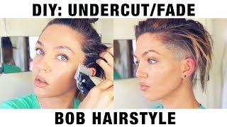 DIY UNDERCUTFADE BOB HAIR STYLE [upl. by Erda899]