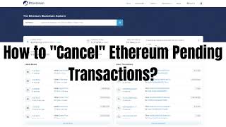 How to Cancel Ethereum Pending Transactions [upl. by Ilke]