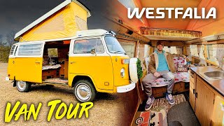 SMALLEST CAMPER TOUR  Volkswagen T2 Minibus Westfalia Camper Van Conversion [upl. by Arabella]