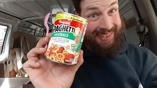 Spaghettios w Meatballs by Campbells Food  Drink Review [upl. by Ennahtur]