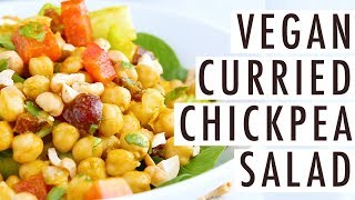 Curried Chickpea Salad Vegan Meal Prep Recipe [upl. by Akerdna190]