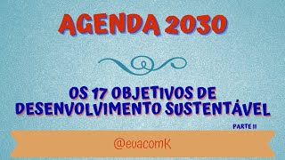 AGENDA 2030  17 OBJETIVOS DE DESENVOLVIMENTO SUSTENTÃVEL  PARTE II [upl. by Icat]