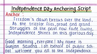 Anchoring for Independence Day  Independence Day anchoring script  15 august anchoring script [upl. by Cowie]