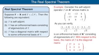 The Spectral Theorem [upl. by Halsey]