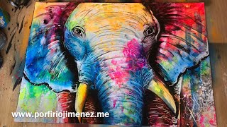 Colorful Elephant Spray Paint Art [upl. by Landing]