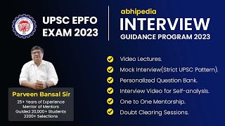 UPSC EPFO Interview Preparation with abhipedia  EPFO  APFC  EO AO  Interview Course  abhipedia [upl. by Albion868]