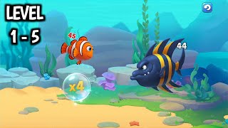 Fishdom  Level 1  5  Fishdom Gameplay FHD [upl. by Zandra334]