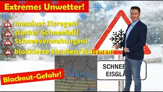 ACHTUNG ES GEHT LOS Extremes Unwetter Glatteis Starkschneefall Verwehungen Katastrophenwarnung [upl. by Gerald529]