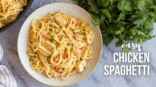 Easy Creamy Chicken Spaghetti  The Recipe Rebel [upl. by Ydnar]