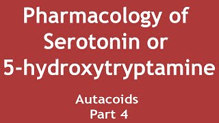 Pharmacology of Serotonin or 5hydroxytryptamine  Autacoids Part 4  Dr Shikha Parmar [upl. by Seedman]