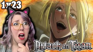 ANNIE LOST IT  ATTACK ON TITAN  REACTION 1X23  ZAMBER REACTS [upl. by Hbahsur]