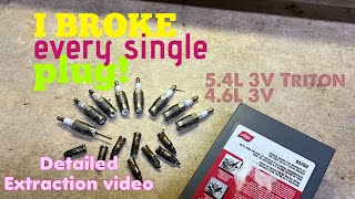 FULL Ford 3V Triton 54L 46L Broken Spark Plug Removal Lisle 65700 EASY Plug F150 F250 F350 [upl. by Oinotnanauj]