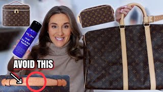 HOW TO SPRAY LOUIS VUITTON VACHETTA USING APPLE GARDE  AVOID GETTING WATER SPOTS [upl. by Eniamreg]