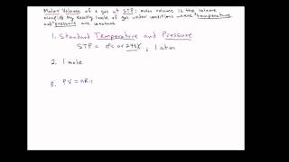 ChemDoctor Molar Volume of a Gas at STP [upl. by Nylidnam]