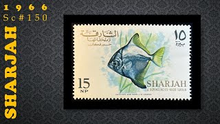 【Sharjah】1966 Sc150 Silver Moony Monodactylus argenteus [upl. by Naie]