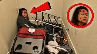 FALLING DOWN THE STAIRS PRANK EPIC [upl. by Danae]