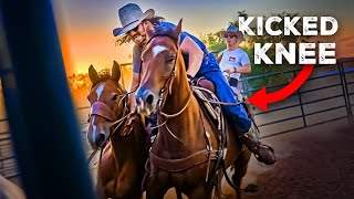 Dale Gets Kicked While Teaching Horse to Rodeo [upl. by Nwadrebma]