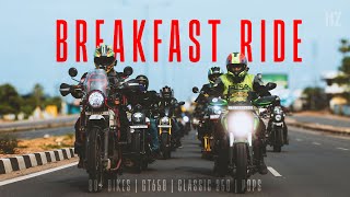 BREAKFAST RIDE  85 BIKERS LINE UP  CLASSIC 350  POPS 💥💥💥  HYDERABAD  PURE SOUND [upl. by Martica]