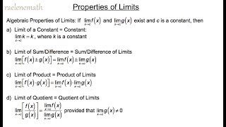 Properties of Limits [upl. by Bosch41]