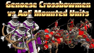 Genoese Crossbowmen Battle Every Mounted Unit From Age Of Empires 1 [upl. by Ahtnammas]