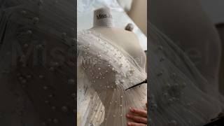 Making a corset beaded tulle midi dress with long sleeves dress hautecouture dress wedding [upl. by Lareena638]