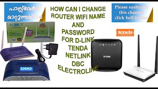 DBC ONT Netlink Electroline Tenda Dlink Wifi Name and Password changing tricks in a single video [upl. by Herring]