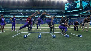 Byron Jones 123quot Broad Jump Sets World Record  2015 NFL Combine [upl. by Annabell]