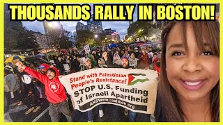 EXCLUSIVE Thousands Attend FREE Palestine Rally in Boston On The Ground Coverage [upl. by Cirdes]