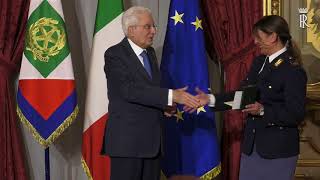 il Presidente Mattarella consegna le Onorificenze al Merito della Repubblica Italiana [upl. by Cohligan]