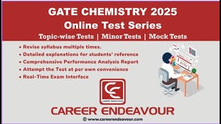 GATE Chemistry Online Test Series 2025  Career Endeavour [upl. by Wayolle]